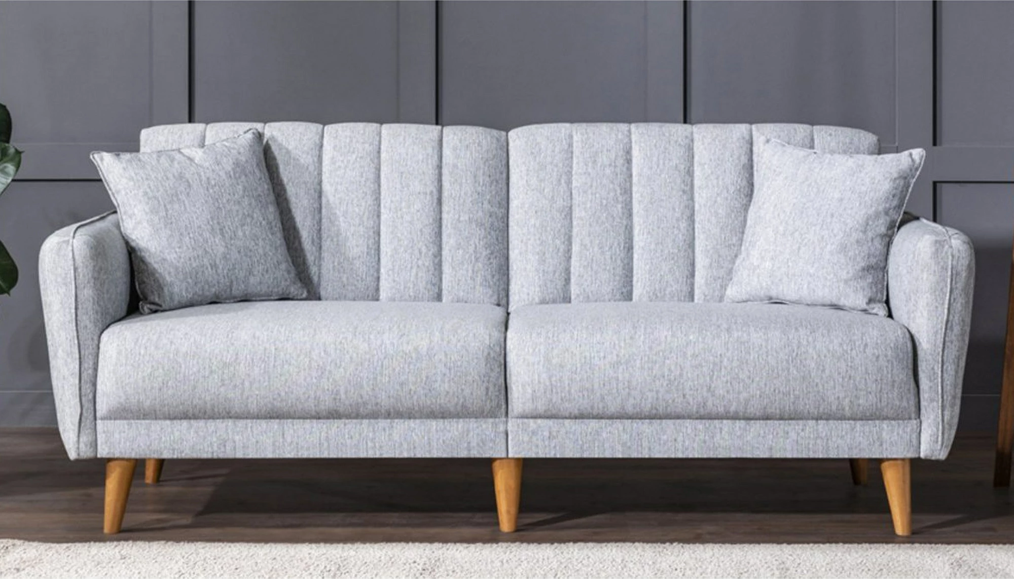 Divan-krevat treshe, ngjyrë gri, Atelier del Sofa