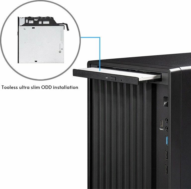 Kasë Chieftec BS-20B-OP mini tower uATX/Mini-ITX, pa PSU, USB-C, pa dritare, e zezë