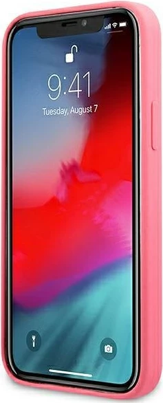 Mbështjellës Guess Peony Collection për iPhone 12 Pro Max 6.7", silikon, fuchsia