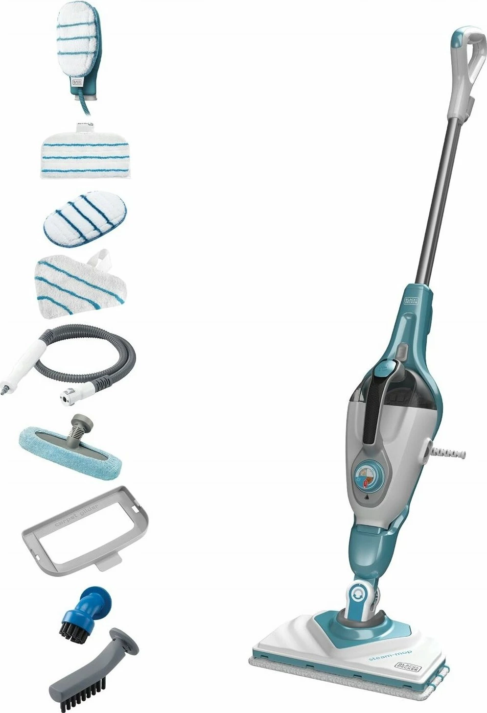 Mop me avull Black&Decker BHSM166DSM 1600W 0.5L 2-në-1, 11 aksesorë, blu