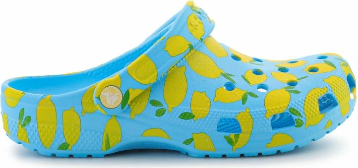 Papuqe Crocs unisex, blu e verdhë