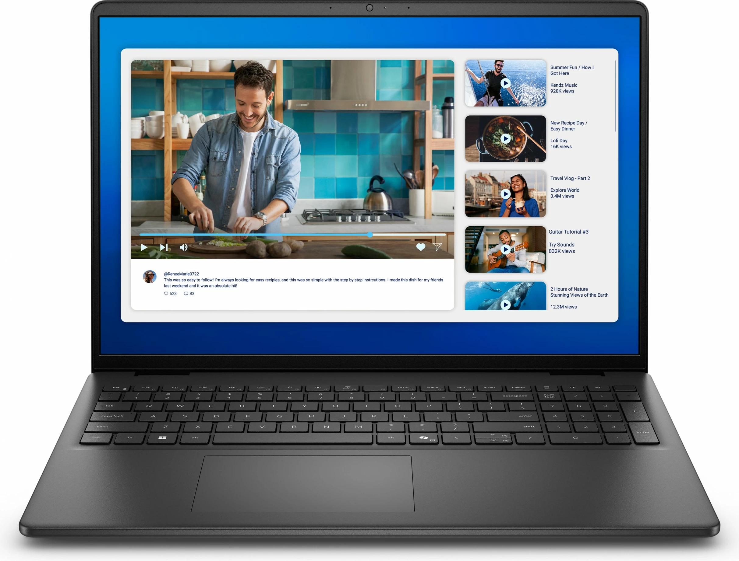 Kompjuter Dell DC16250 C7-150U, 16", 1920x1200, 41Wh, tastierë me dritë, i zi