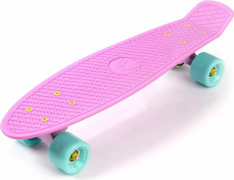 Skateboard plastik Meteor 23717, rozë/mentë