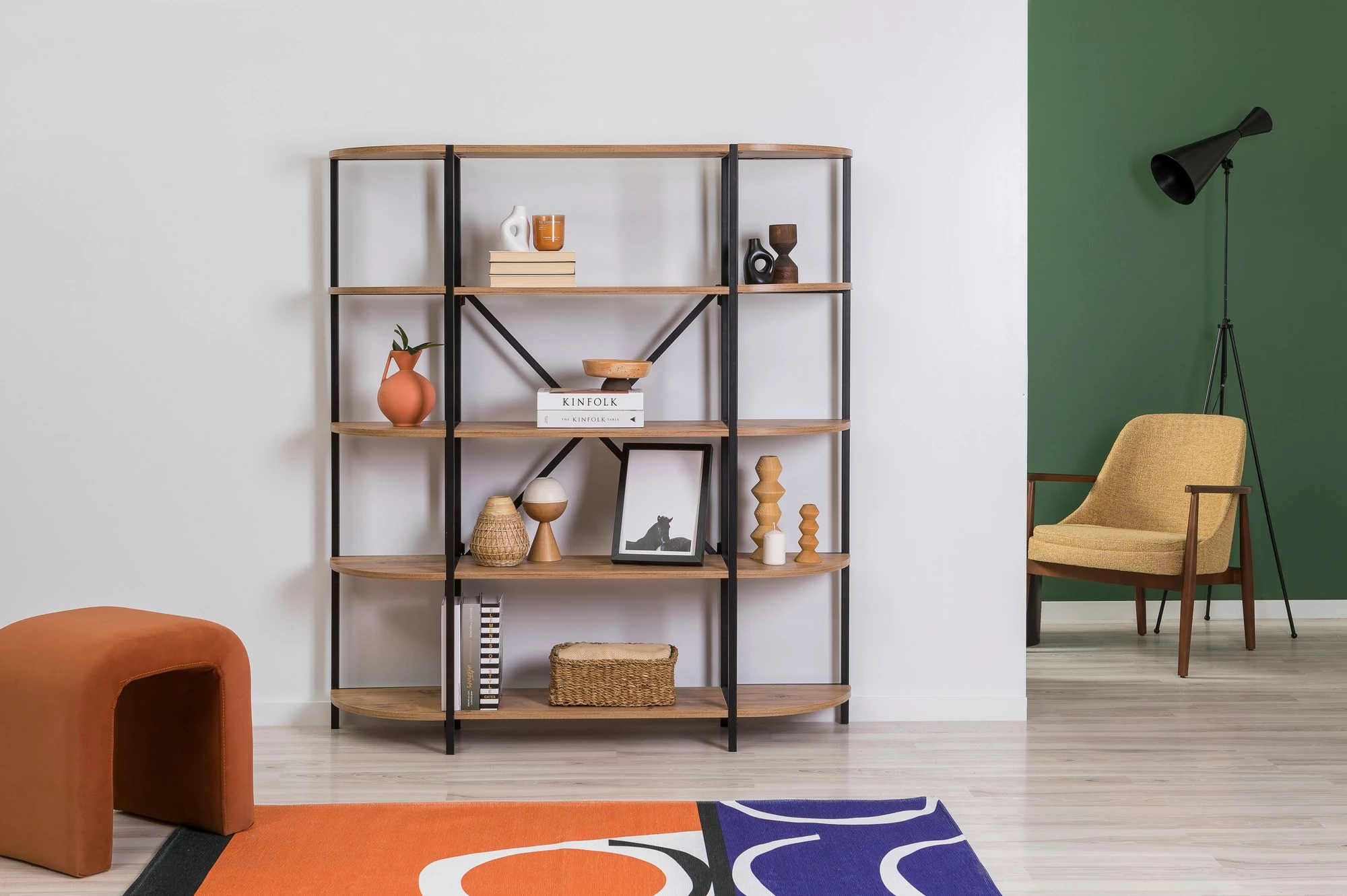 Raft librash Signa Rafix, Skye Decor, ngjyrë pishë Atlantike dhe e zezë