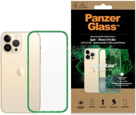 Mbështjellës PanzerGlass ClearCase, për iPhone 13 Pro Max, Transparent Gjelbër