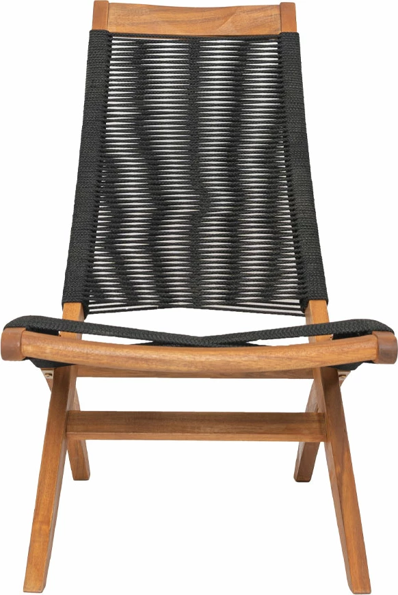 Karrige Cavo, e zezë, dru akacie, litar natyral, 57x86.5x89