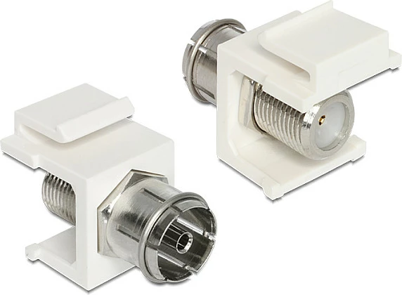 Modul Keystone DeLOCK 86302, adaptor IEC-F (koaksial), i bardhë