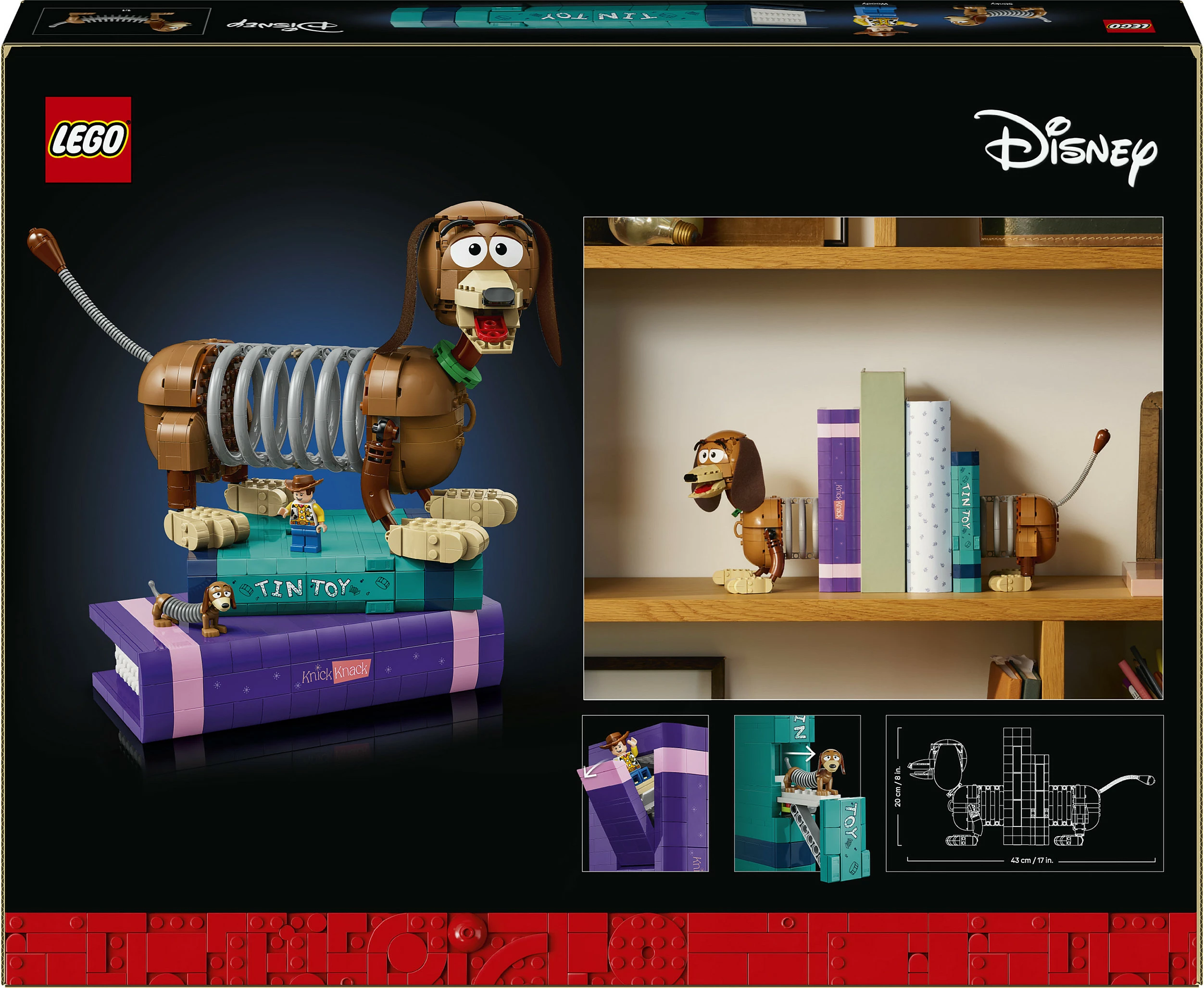 Set ndërtimi LEGO Disney Pixar Toy Story 43301 Slinky Dog Bookends, 1311 pjesë, 18+, shumëngjyrësh