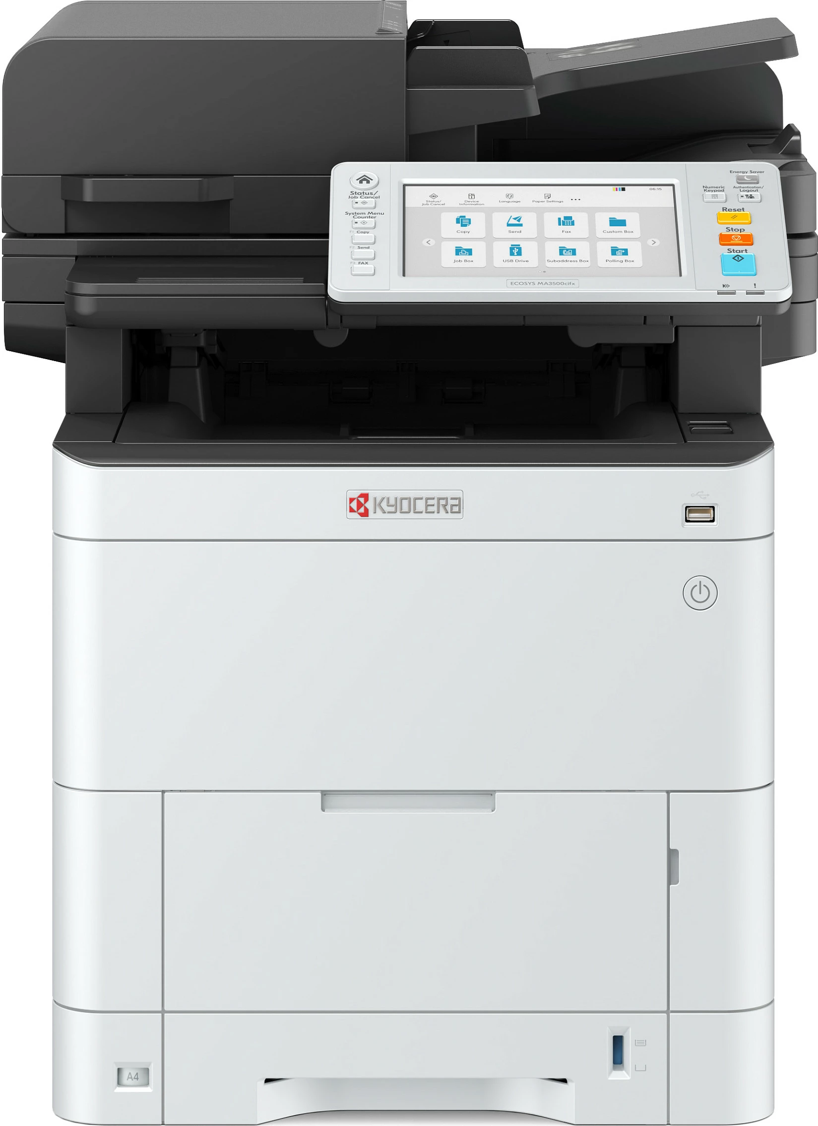 Printer multifunksional Kyocera ECOSYS MA3500cifx, me ngjyra, Duplex, LAN/USB, skanim/kopje/faks, gri/zi