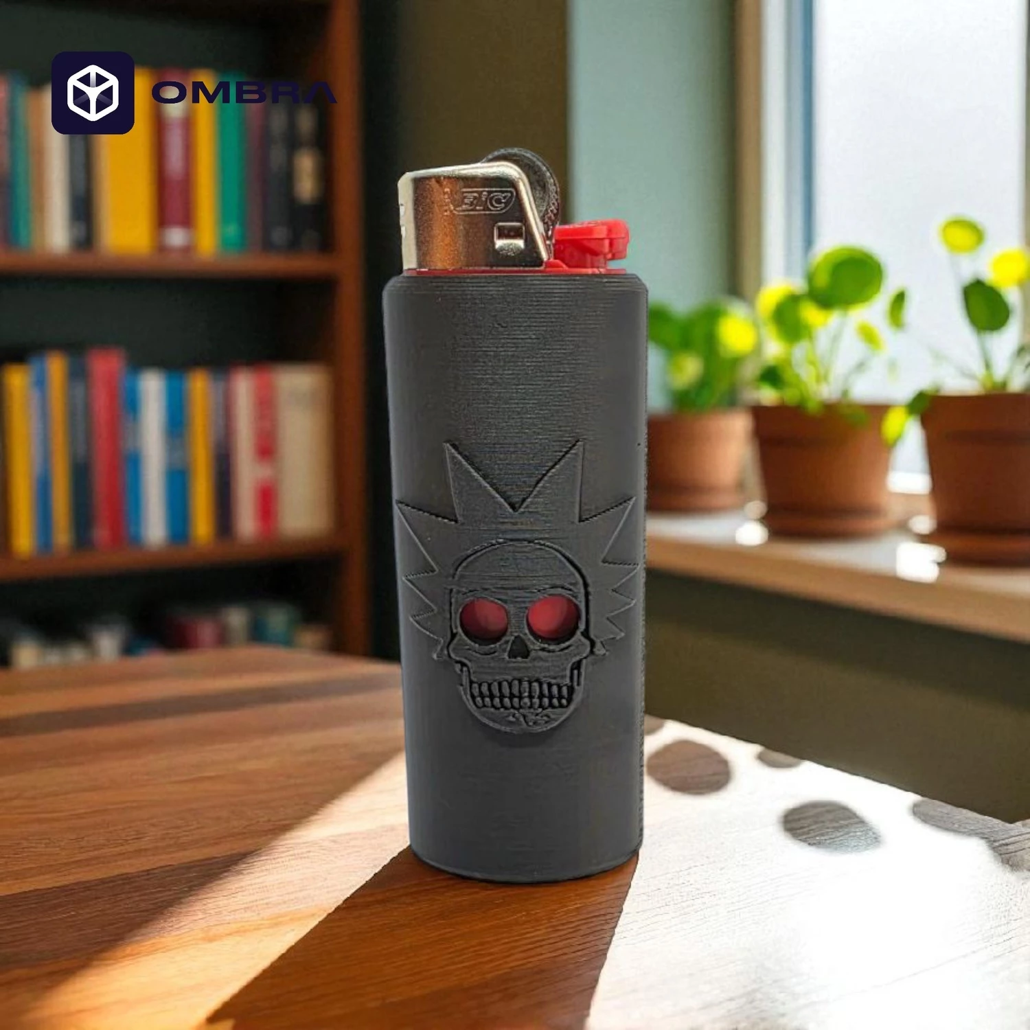 Mbajtëse për çakmak BIC, dizajni "Rick and Morty Bic Case", e zezë