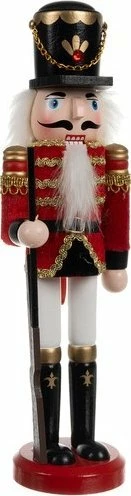 Figurinë dekorative arrëthyes Kaemingk 31 cm, dru/tekstil, kuqe/zezë