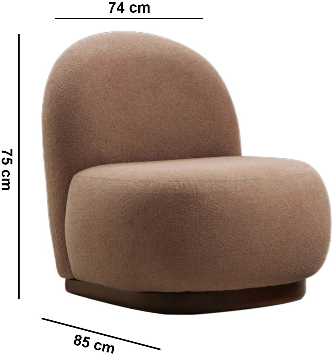 Karrige Wing Tina, ngjyrë kapuçino, Atelier del Sofa