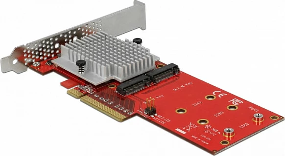Kartë zgjerimi PCIe DeLOCK 90305, 2x M.2 NVMe, low-profile, PCIe 3.0, 32 Gbit/s