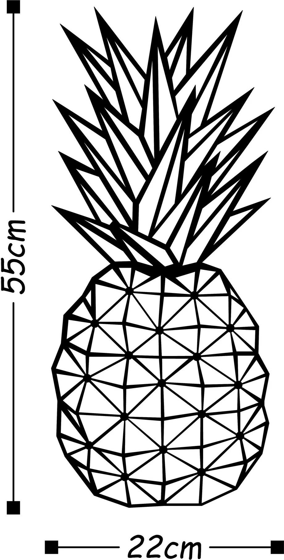 Aksesor dekorativ metalik për mur, ananas, Wallity