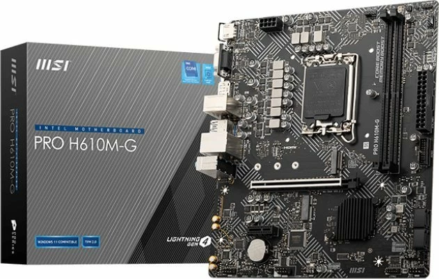 Pllakë amë MSI PRO H610M-G Micro ATX, 2x RAM slot, 4x SATA3, LAN 1GbE, 7.1 audio, set me 2x kabllo SATA