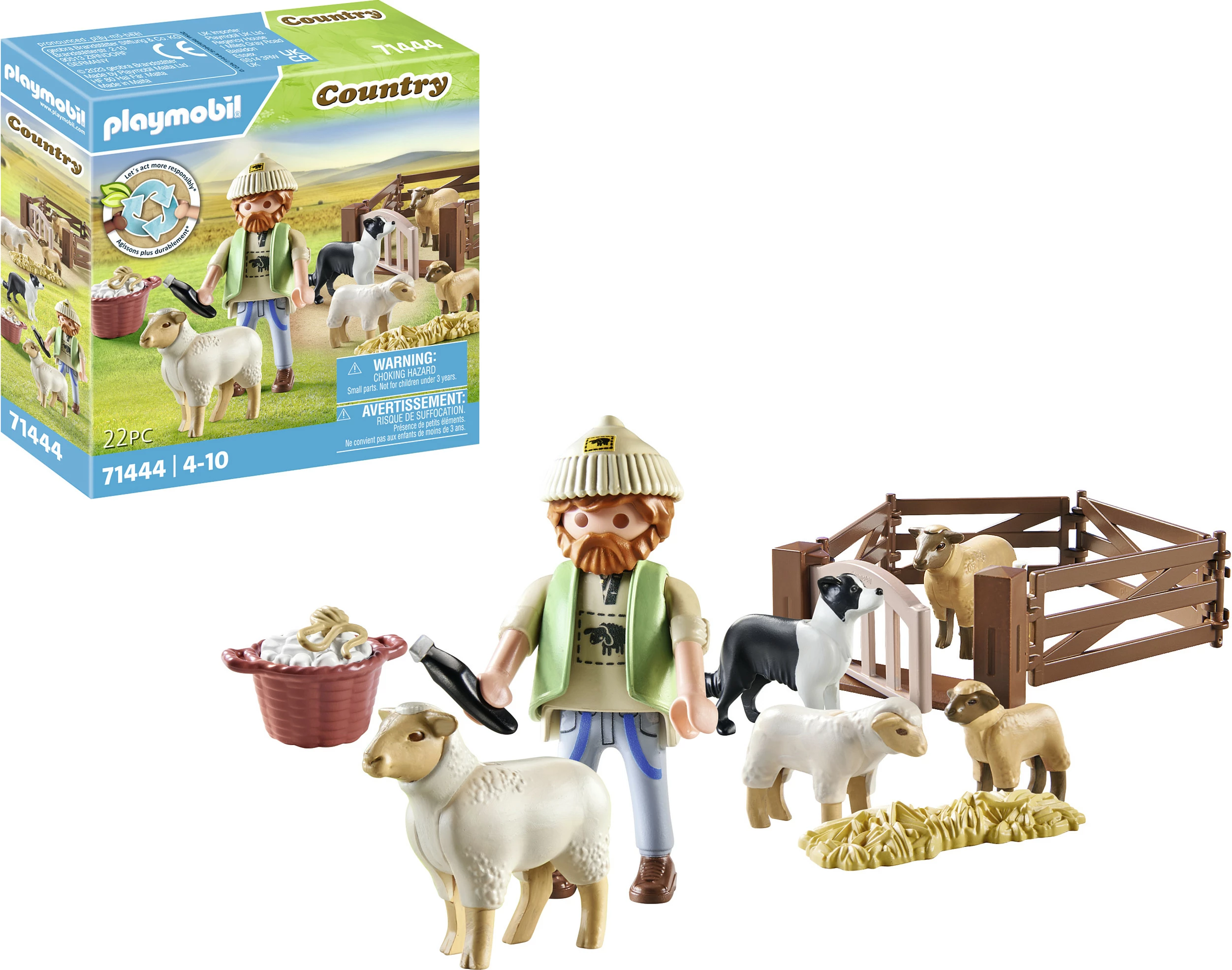 Set figure lodër Playmobil Country 71444, bari i ri me dele, 22 pjesë, 4-10 vjeç, multikolor
