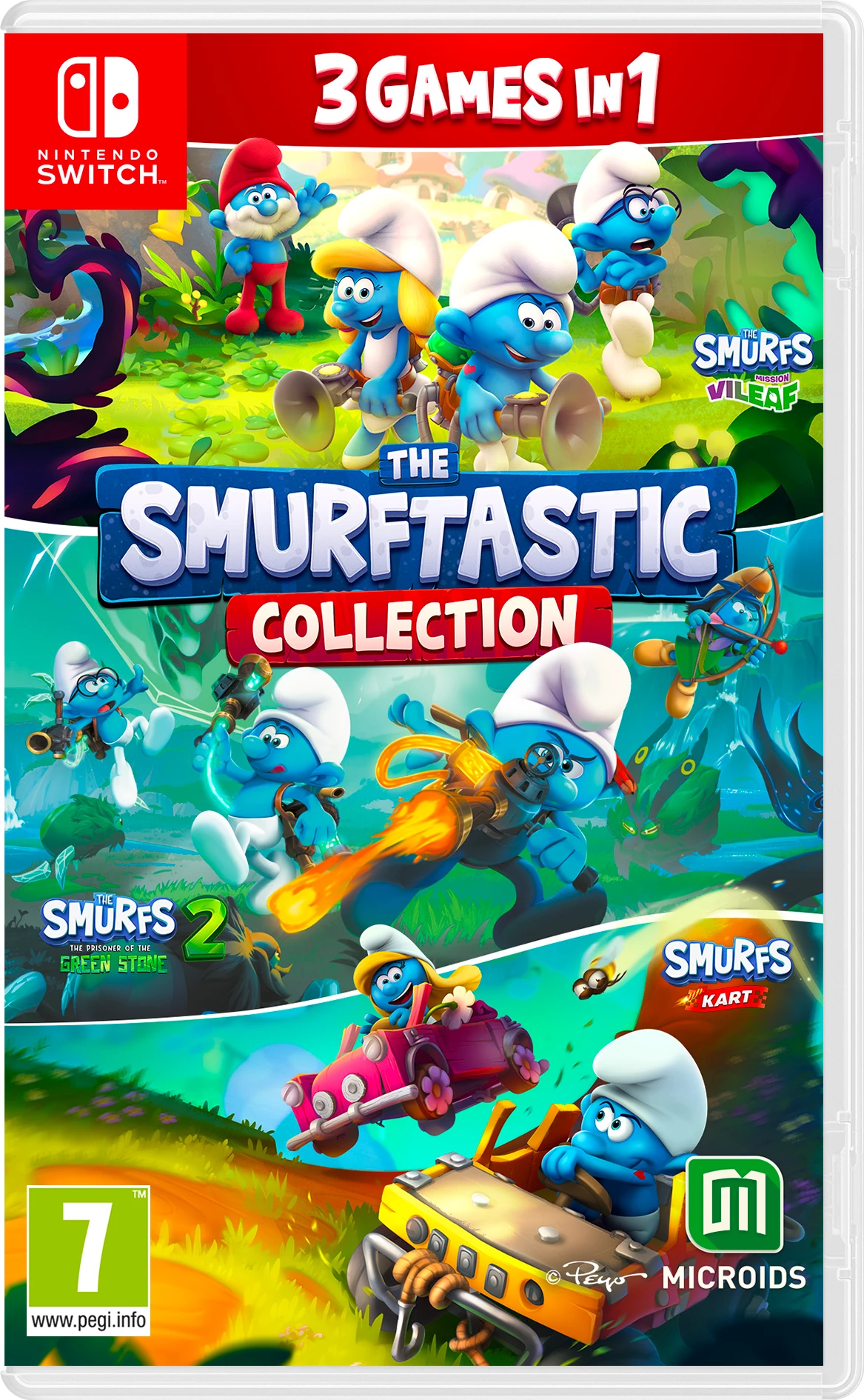 Video lojë Microids The Smurftastic Collection, Nintendo Switch, 3 lojëra në 1
