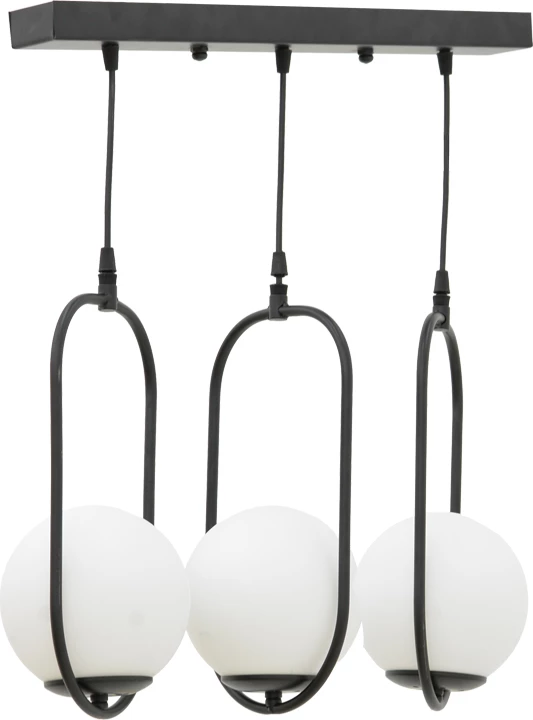 Llambë tavani me 3 drita Lavol, metal i zi, 30x3x70cm