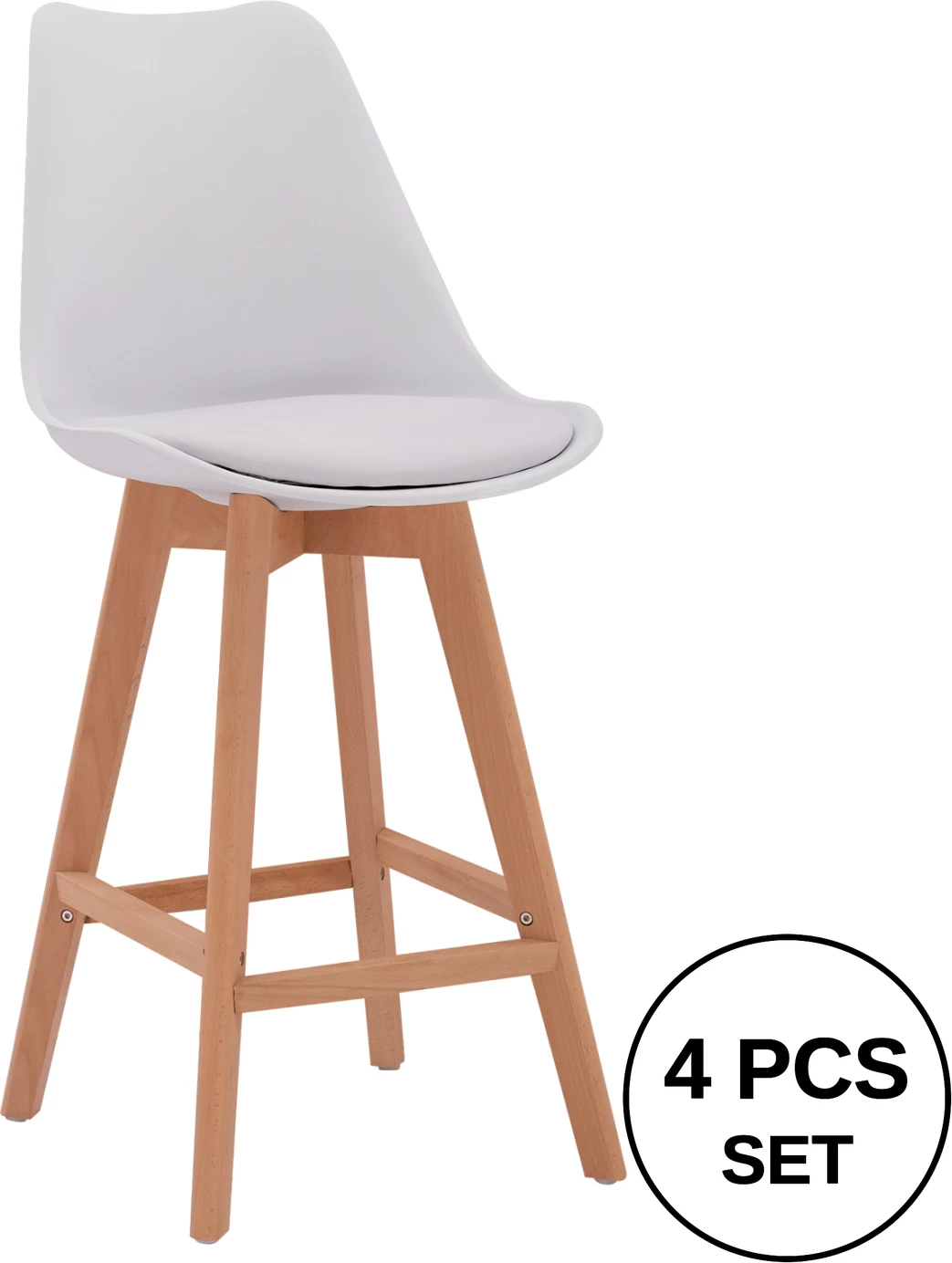 Karrige për bar Vegas FH8000.11, e bardhë, 48x58x105 cm, set prej 4 copash