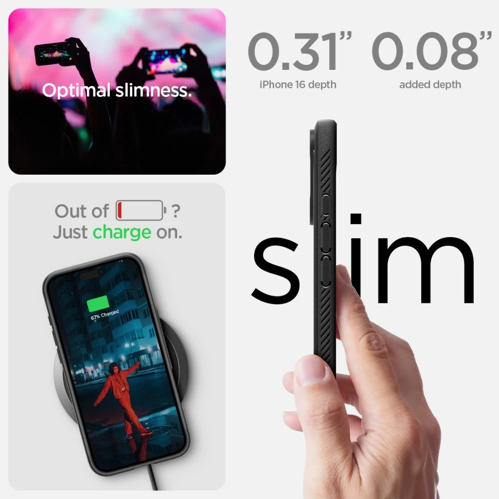 Mbështjellës Spigen Rugged Armor MagSafe për iPhone 16, i zi