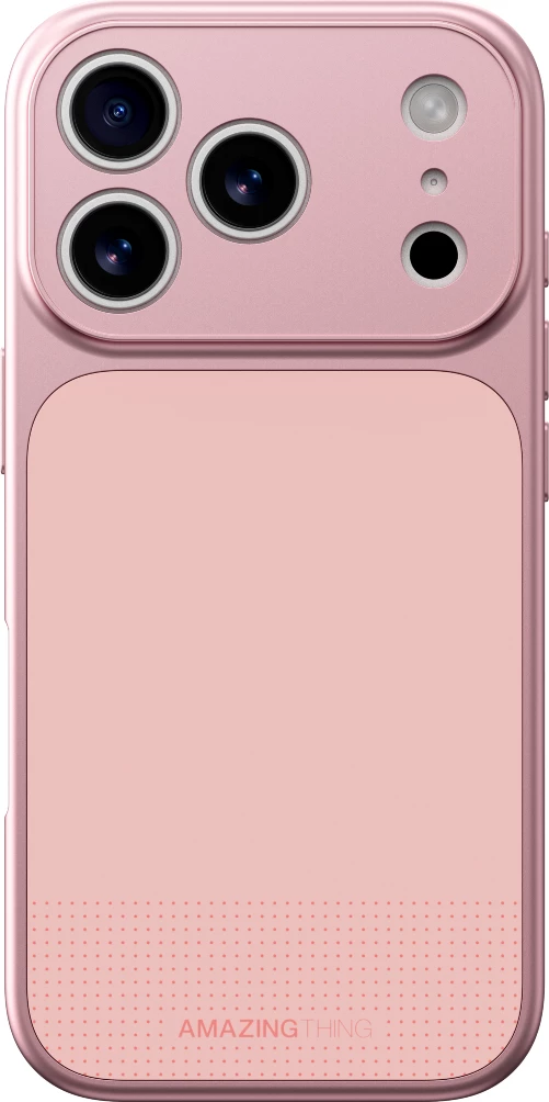 Mbështjellës AmazingThing Minimal Mag Full Cover për iPhone 17 Pro Max, MagSafe, mbrojtje rënie 3 m, nanotitani, rozë