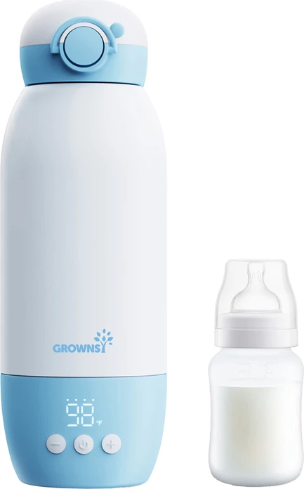 Ngrohës qumështi portativ Grownsy T6 600 ml bardhë/blu