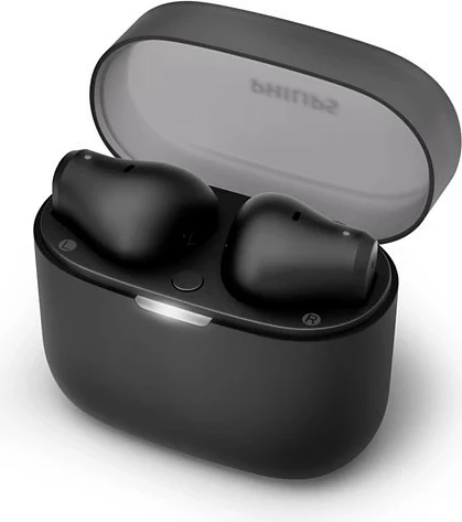 Kufje pa tela Philips TAT2139BK/00 TWS Bluetooth 5.3 28 orë me kuti karikimi IPX4 me mikrofon të zeza