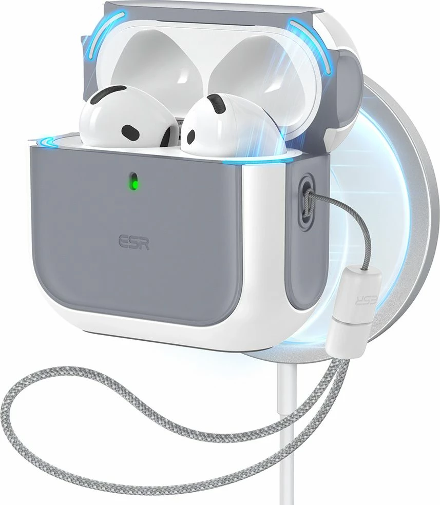 Mbështjellës ESR Orbit HaloLock për AirPods 4, MagSafe, Bardhë