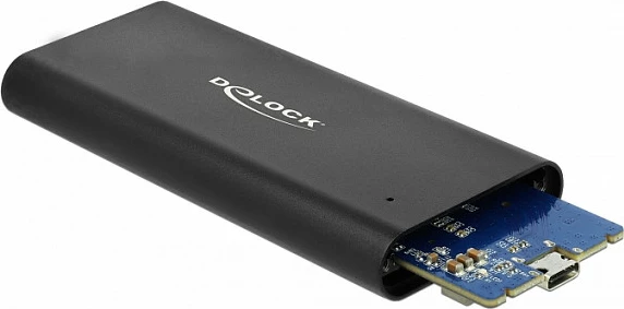 Kasë për SSD DeLOCK 42614, M.2 NVMe, USB-C, 10 Gbit/s, e zezë