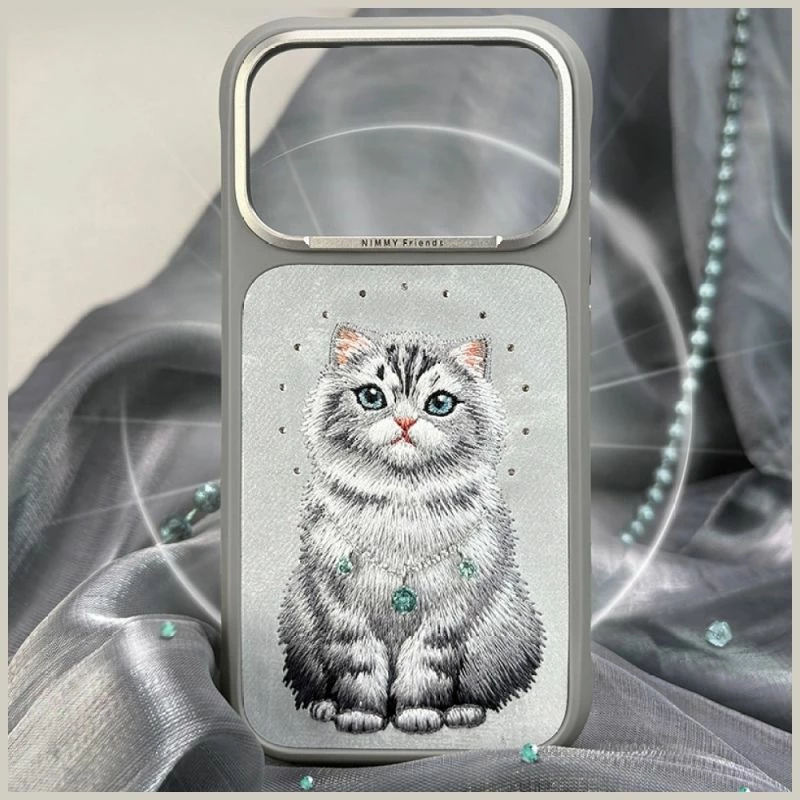 Kutí iPhone Nimmy Lucky Fashion Cat MagSafe, gri