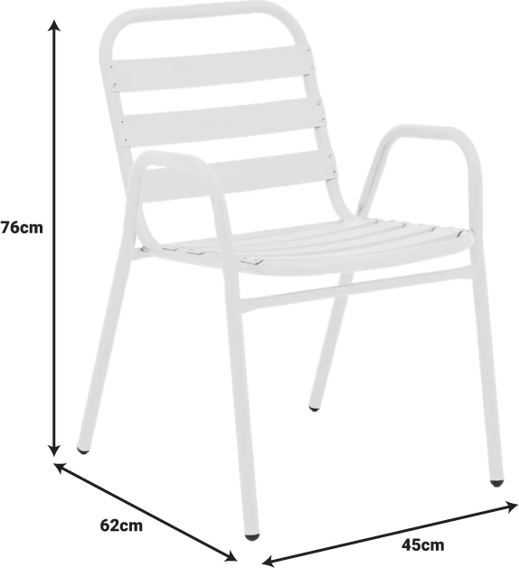 Tavolinë me karrige Watson-Sussie metal-xham e bardhë 70x70x70cm