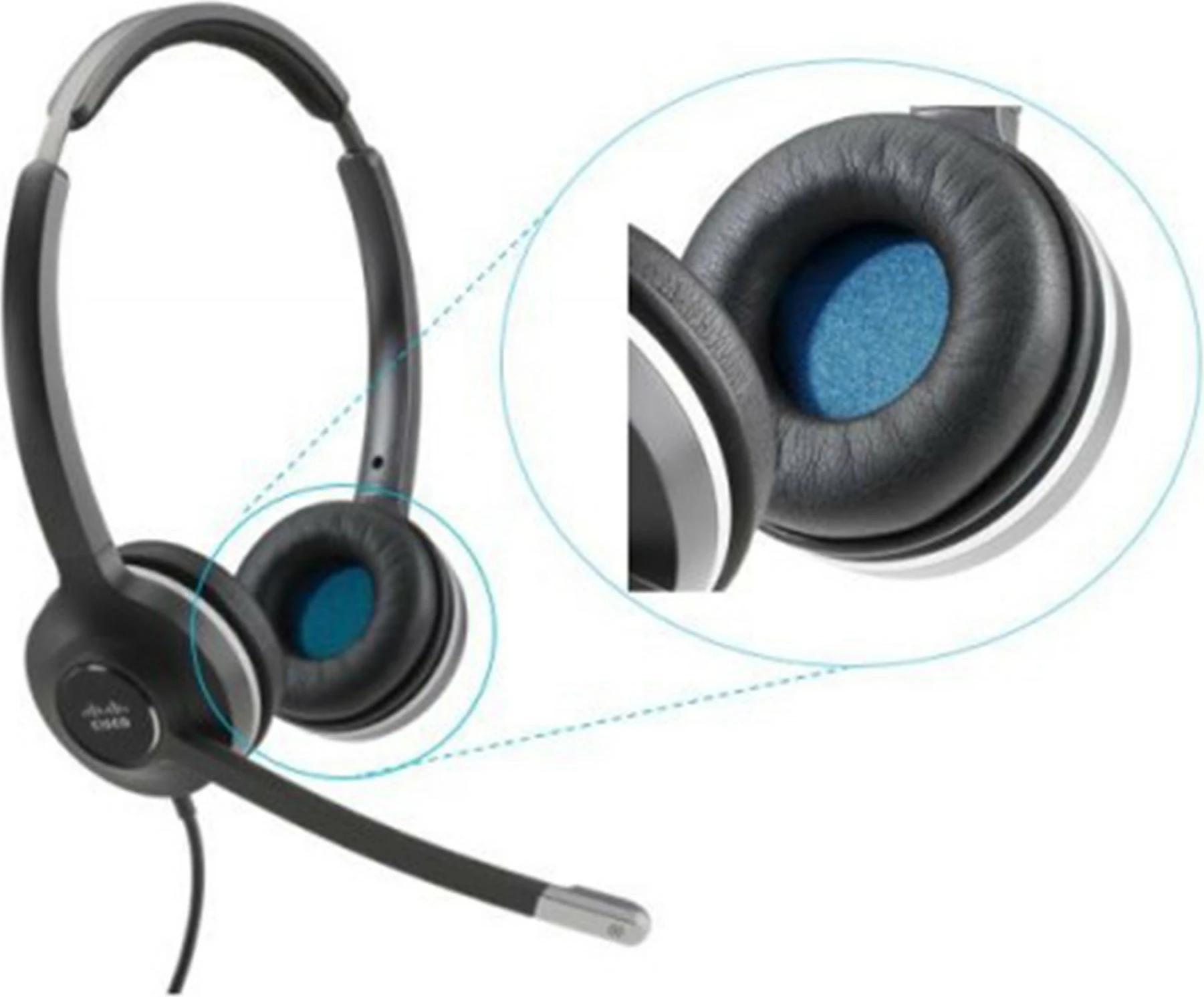 Jastëkë rezervë për kufje Cisco Headset 560, 8 copë, e zezë