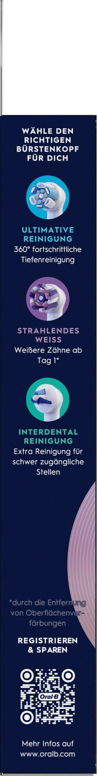 Koka zëvendësuese për furçë dhëmbësh Oral-B iO, pastrim i butë, 6 copë, bardhë/blu