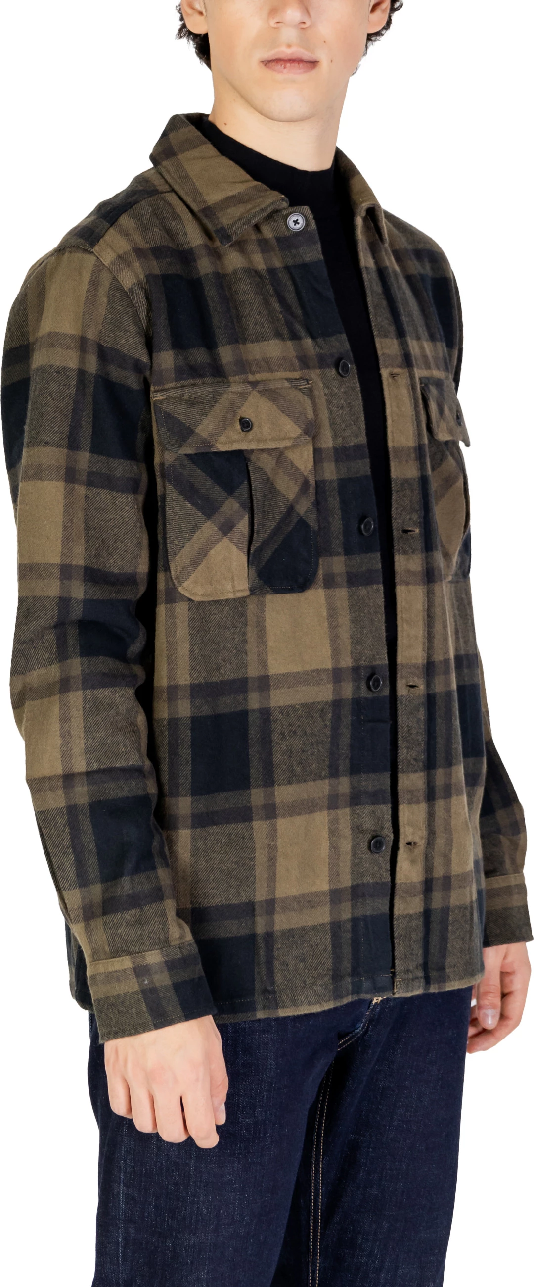 Këmishë overshirt për meshkuj Only & Sons ONSCEDRIC LIFE CHECK 22030843, e gjelbër [Madhësia: XL]