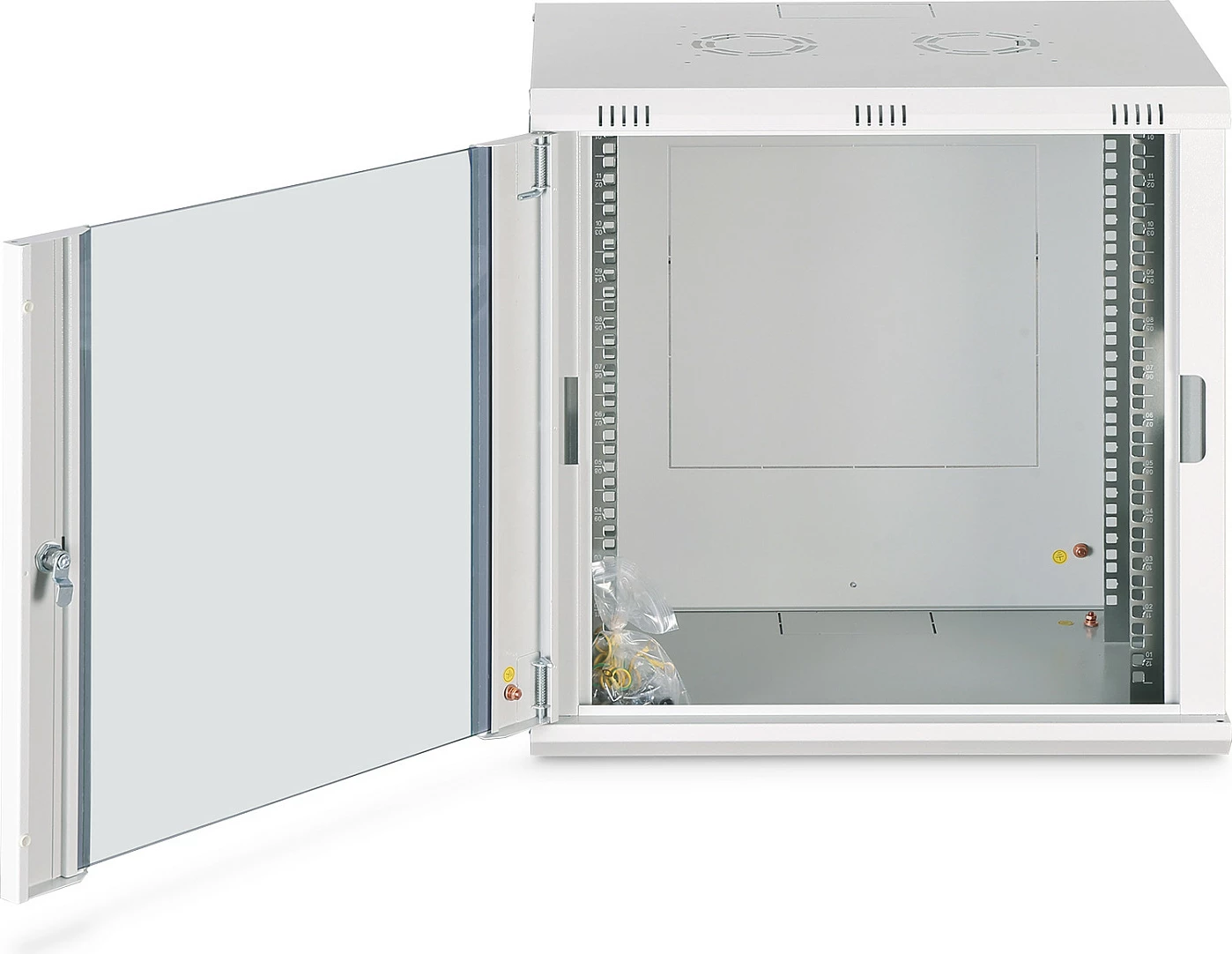 Kabinet rrjeti muror Digitus Dynamic-N 12U, 600x450 mm, derë xhami, gri e hapur