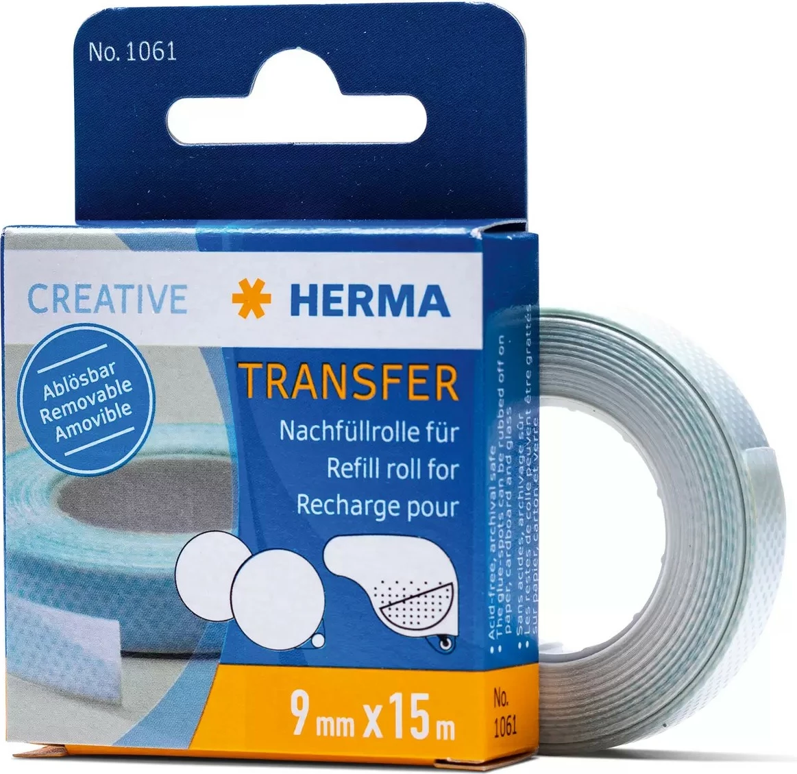 Ngjitës transferues HERMA, refill 15m, 9mm, i lëvizshëm