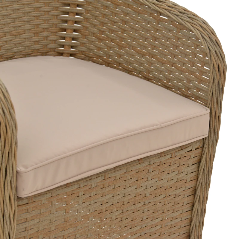 Karrige për kopsht Hadrian rattan kafe-textilene bezhë 57x70x85cm