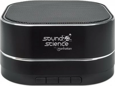 Altoparlant Bluetooth MANHATTAN Sound Science Metallic LED, Bluetooth 5.0, mikrofon, FM radio, MicroSD, zi