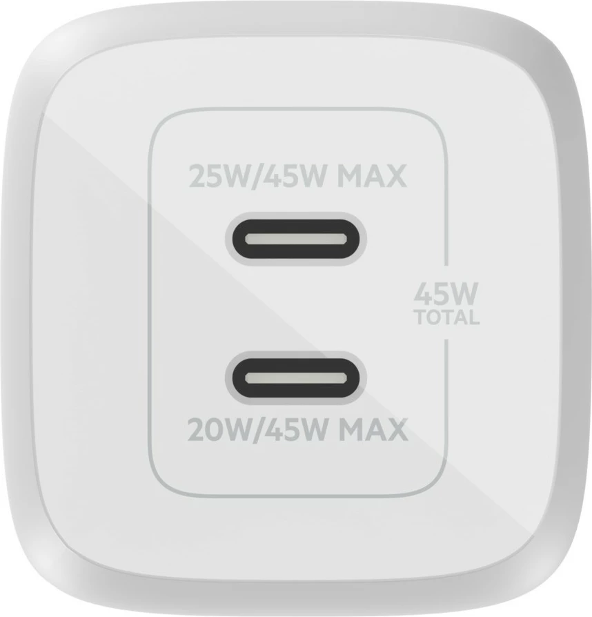 Karikues Belkin WCH011vfWH, 45W, 2 USB Type-C, i bardhë