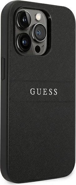 Mbështjellës Guess GUHCP14LPSASBBK për iPhone 14 Pro 6.1", Saffiano Strap, i zi