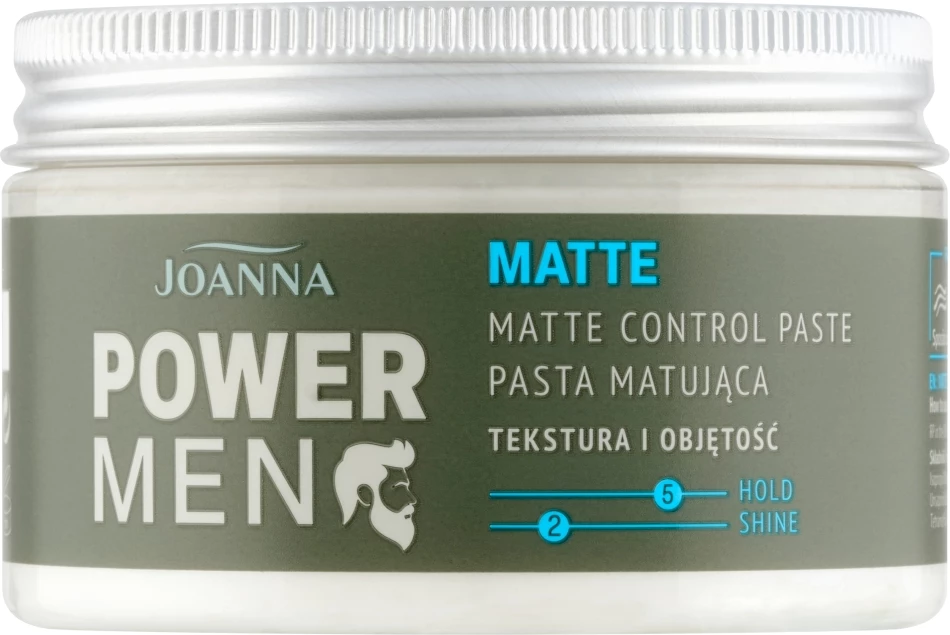 Pastë matifikuese për flokë Joanna Power Men Matte Mattifying Paste për meshkuj, 100g
