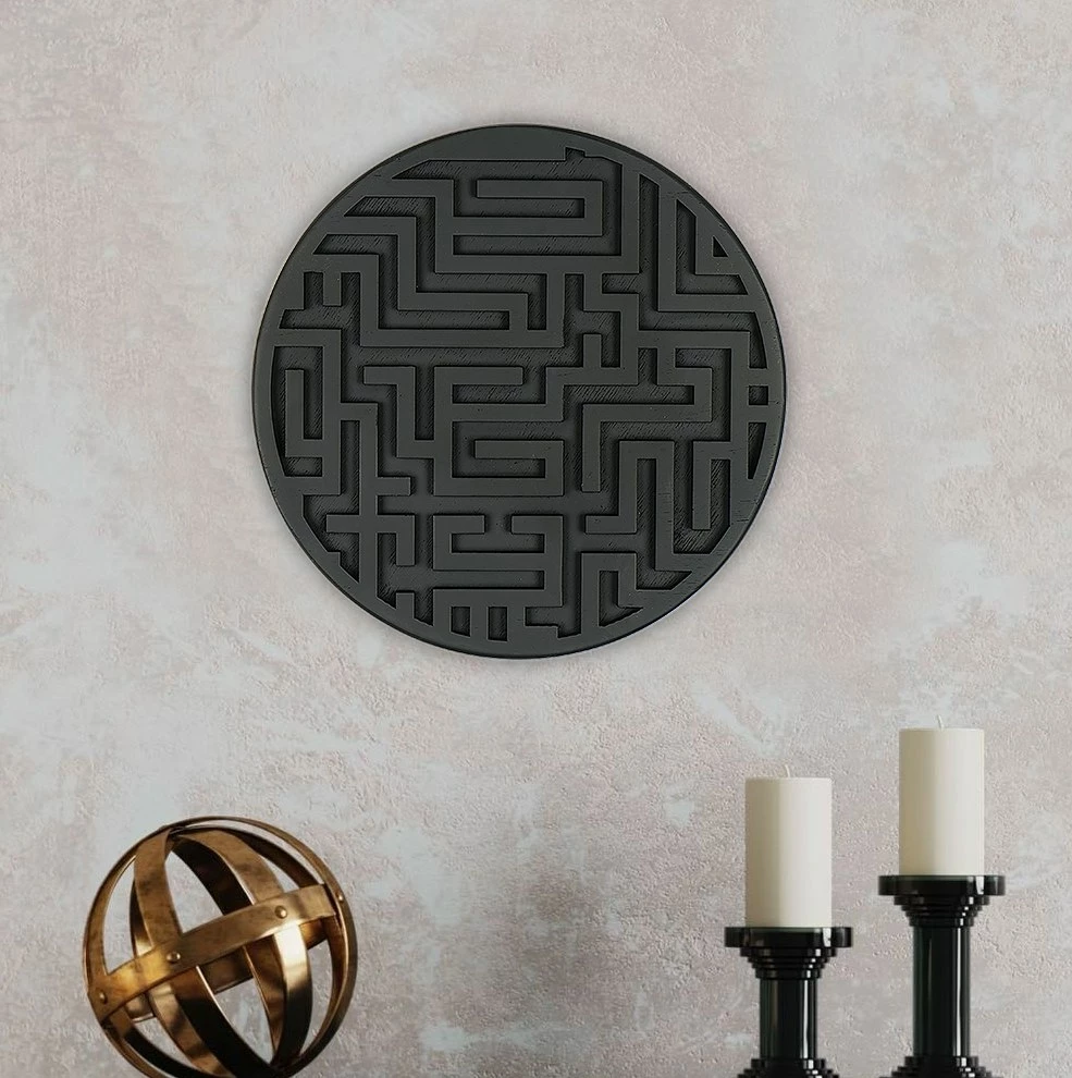 Aksesor dekorativ për mur, Wallity, ART139, ngjyrë e zezë, 33x33x2cm