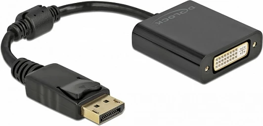 Adapter DeLOCK DisplayPort 1.1 në DVI-D, 0.15 m, pasiv, 1920x1200@60Hz, i zi