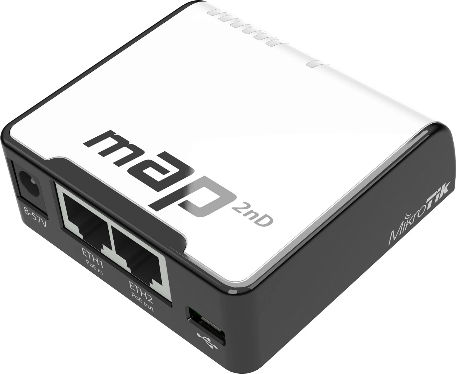 Access Point MikroTik mAP, 2.4 GHz, 10,100 Mbit/s, i zi dhe i bardhë