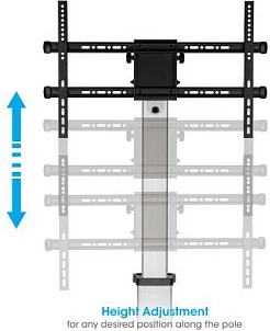 Stativ mobil për TV MANHATTAN 462327, 37-86", VESA 600 x 400, me rrota, zi/argjend