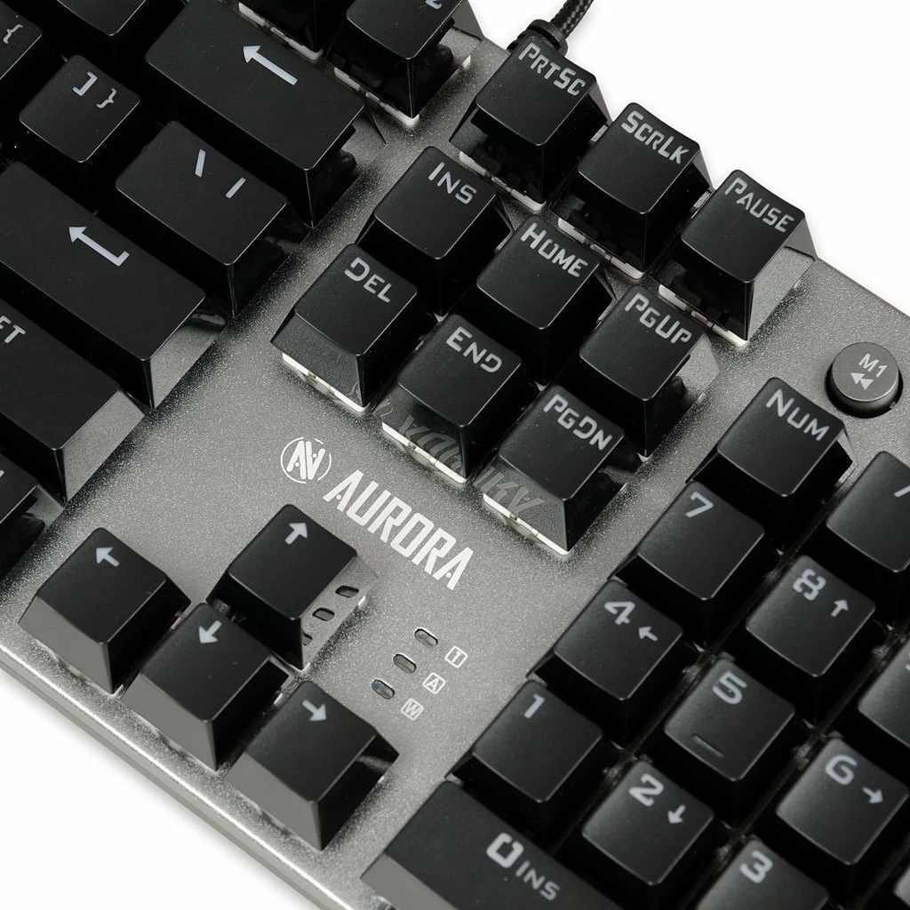 Tastierë mekanike gaming iBOX Aurora K-4 IKGMK4, RGB, KRGD Red Switch, full-size, me mbështetëse dore, argjend