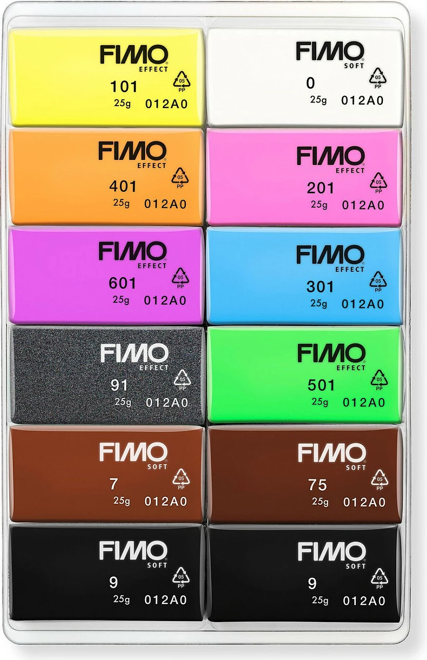 Masë modeluese STAEDTLER FIMO efekt lëkure 8013 C, 12x25 g, 12 ngjyra