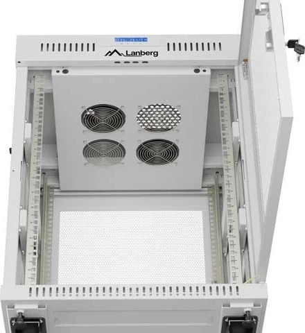 Kabinet rack LANBERG 19" 15U 600x600, në këmbë, derë e perforuar, gri