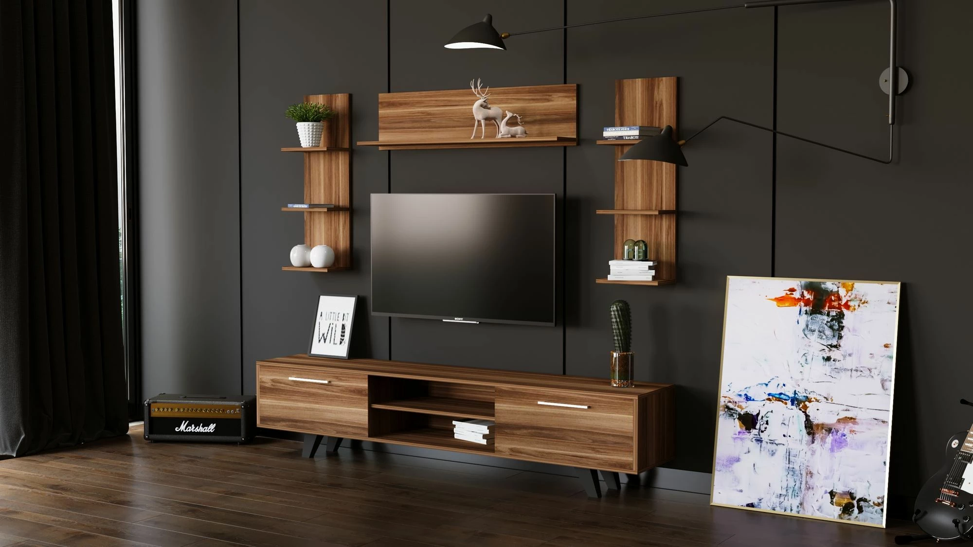 Komodë TV Skye Decor, Rb-165, ngjyrë druri