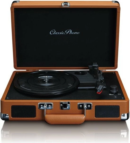 Gramafon Lenco TT-10, altoparlantë të integruar, lidhje AUX, ngjyrë kafe